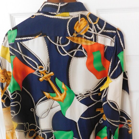Ralph Lauren Silk Blouse Nautical Collection - Picture 2 of 6